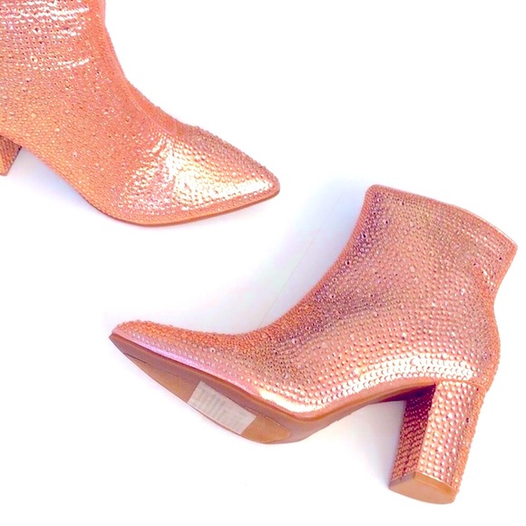 Shoes - New Sparkle Glam Rosegold Rhinestone Boots